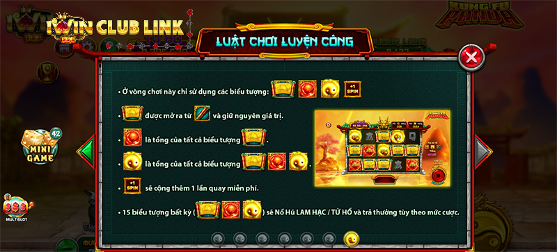 luật chơi luyện công trong game nổ hũ kung fu panda iwin club