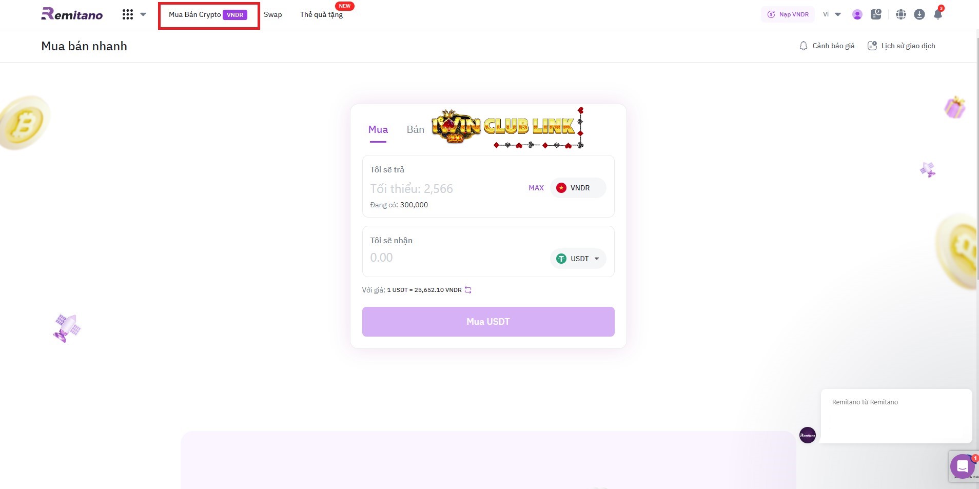 Chọn mua bán Crypto trên Remitano